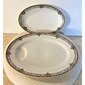 Theodore Haviland Limoges FR Troy Pattern Serving Trays Set of 2, 9 & 11 In.